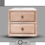 پا تختی دو کشو قاب‌دار